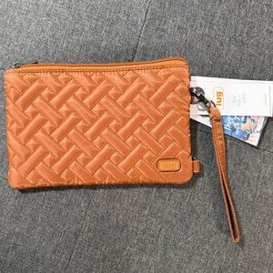 Lug Peekaboo Camel / Brown / Tan Quilted Wristlet Pouch